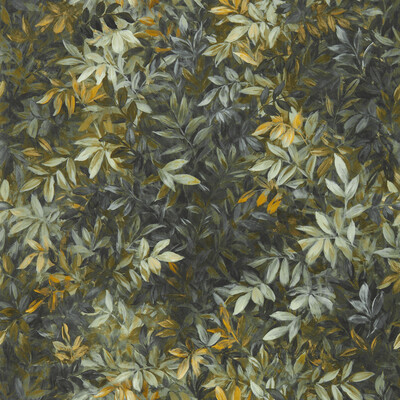 Clarke And Clarke W0140/04.cac.0 Congo Wallcovering in Noir Wp/Charcoal/Yellow