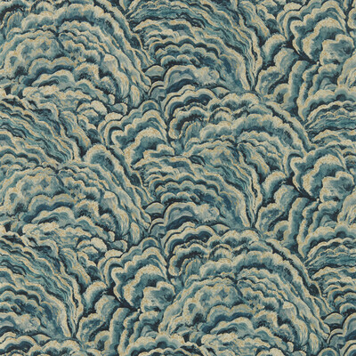 Clarke And Clarke W0142/03.cac.0 Lumino Wallcovering in Kingfisher/gilver Wp/Teal/Gold