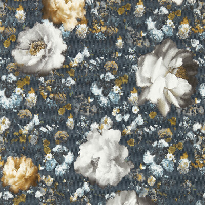 Clarke And Clarke W0148/02.cac.0 Camile Wallcovering in Midnight/gold Wp/Dark Blue/Yellow