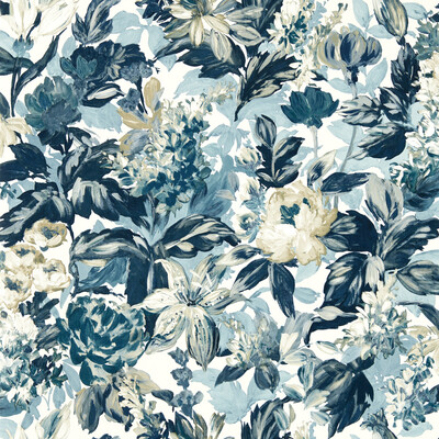 Clarke And Clarke W0158/01.CAC.0 Lilum Wallcovering in Denim Ivory Wp/Blue/White