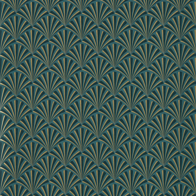 Clarke And Clarke W0164/04.CAC.0 Chrysler Wallcovering in Teal Wp/Teal