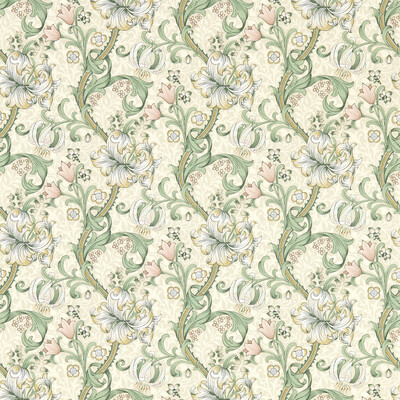 Clarke And Clarke W0174/01.CAC.0 Golden Lily Wallcovering in Linen Wp/Beige/Pink/Green