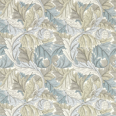 Clarke And Clarke W0175/03.CAC.0 Acanthus Wallcovering in Dove Wp/Grey/Taupe/Light Blue