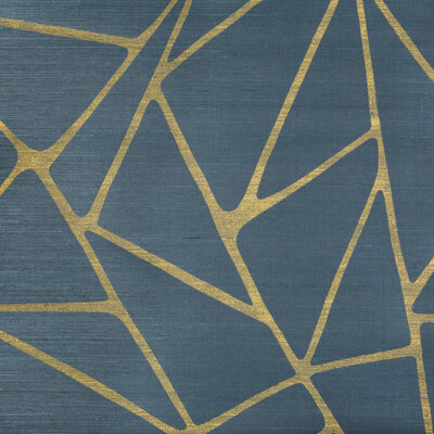 Kravet Couture W3400.435.0 To The Point Wallcovering Fabric in Teal , Gold , Teal