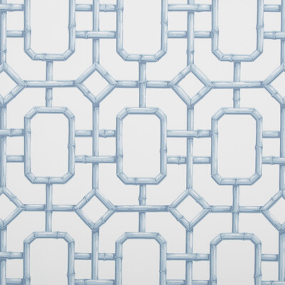 Kravet Couture W3404.15.0 Bambu Fret Wallcovering Fabric in Light Blue , Ivory , Ciel