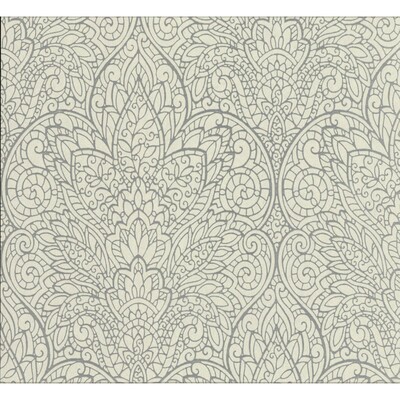 Kravet Design W3467.11.0 Kravet Design Wallcovering Fabric in Ivory , Silver , W3467-11