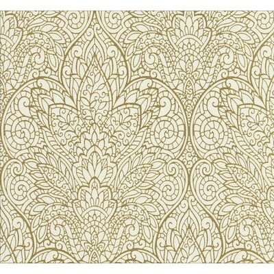 Kravet Design W3467.14.0 Kravet Design Wallcovering Fabric in Ivory , Gold , W3467-14