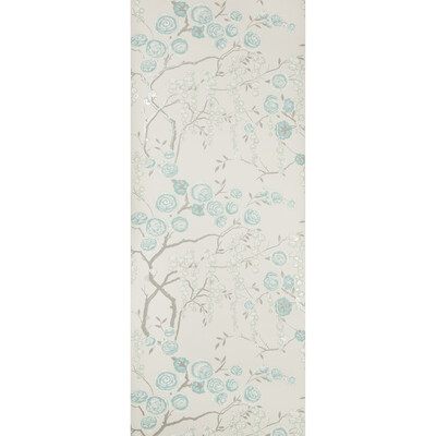 Kravet Design W3507.315.0 Peony Tree Wallcovering Fabric in Light Blue , Spa , Aqua