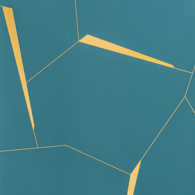 Kravet Couture W3575.35.0 Divergent Wallcovering in Teal/Yellow