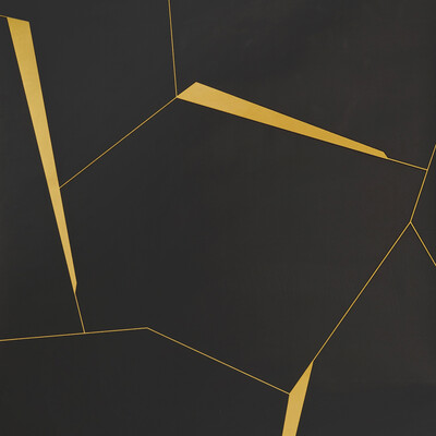 Kravet Couture W3575.84.0 Divergent Wallcovering in Black/Yellow