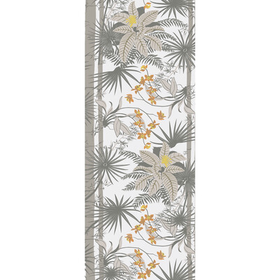 Kravet Couture W3580.411.0 Orquidea Wallcovering Fabric in White , Yellow , Tobacco