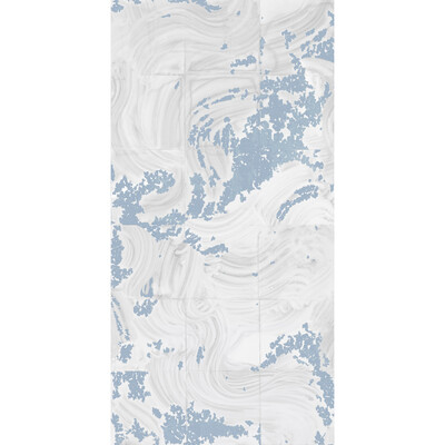 Kravet Couture W3581.15.0 Rearrangements Wallcovering Fabric in White , Light Blue , Cumulus