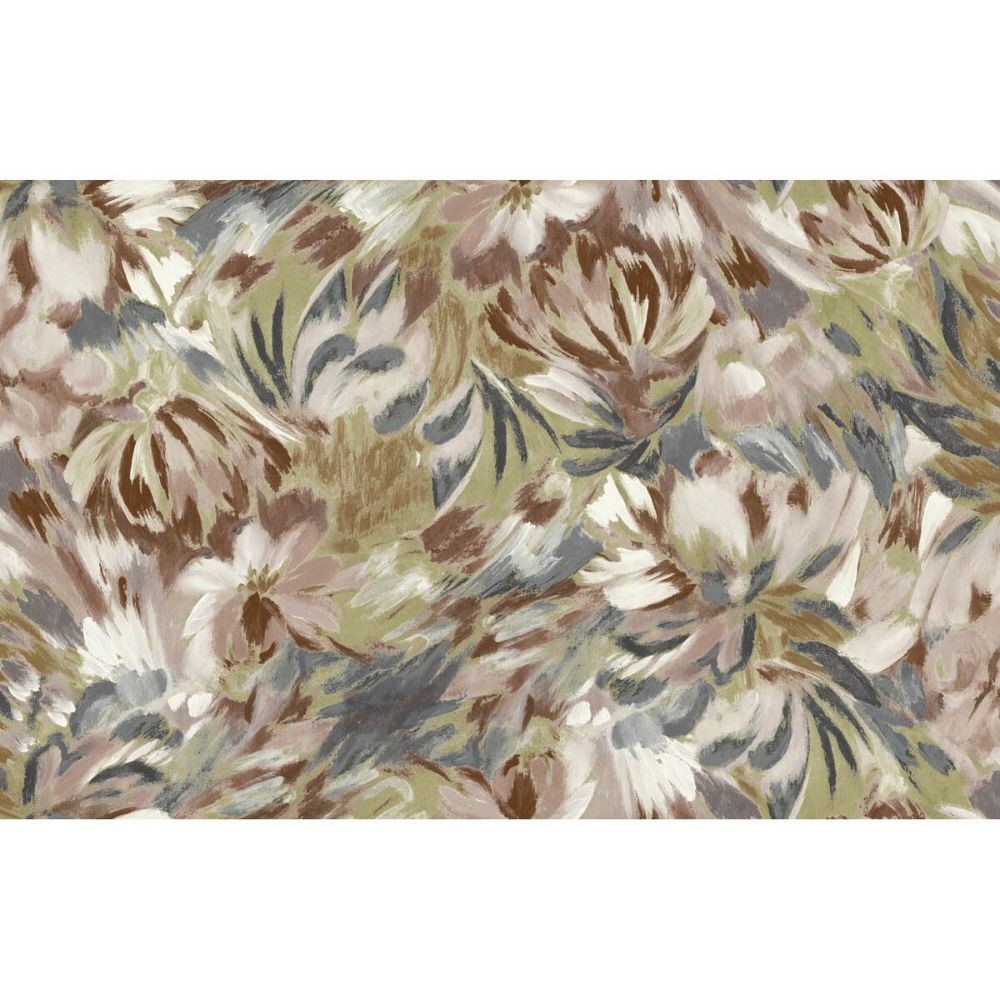 Kravet Couture W3624.635.0 Daydream Wallcovering in Brown/Teal/Multi