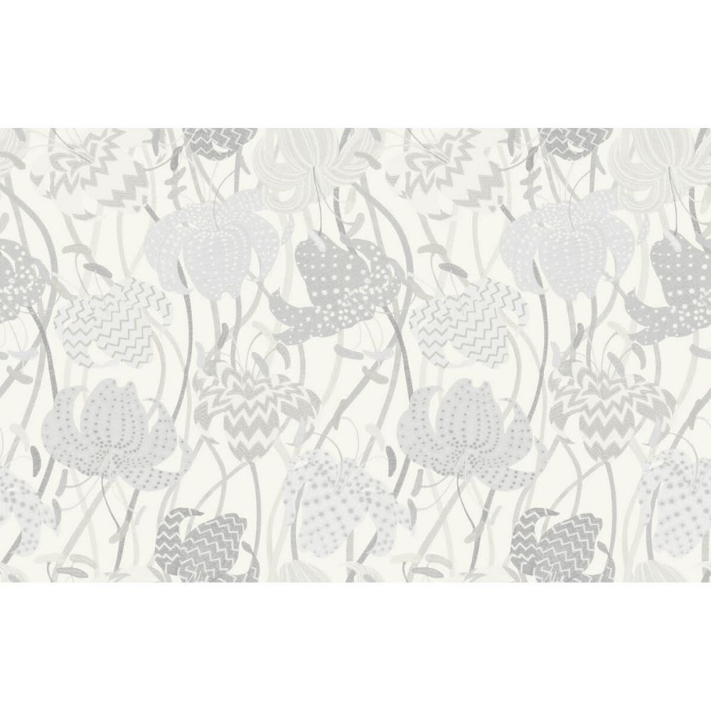 Kravet Couture W3625.11.0 Lilium Wallcovering in Grey/White