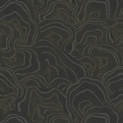 Kravet W3719.8.0 Kravet Design Wallcovering in Black/Gold/Grey
