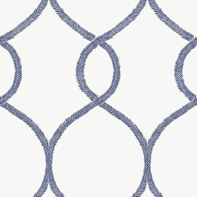 Kravet W3722.50.0 Kravet Design Wallcovering in White/Dark Blue