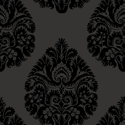 Kravet W3726.8.0 Kravet Design Wallcovering in Black/Charcoal