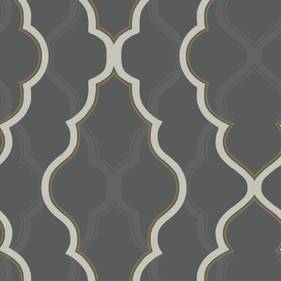 Kravet Design W3799.8.0  Wallcovering in Black/Ivory/Gold