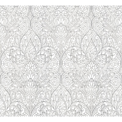 Kravet Design W3859.101.0 Kravet Design Wallcovering in W/Silver/White