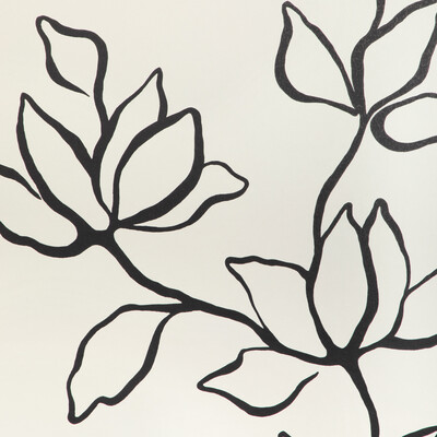 Kravet Couture W3886.8.0 Floral Sketch Wp Wallcovering in Onyx/Black/White