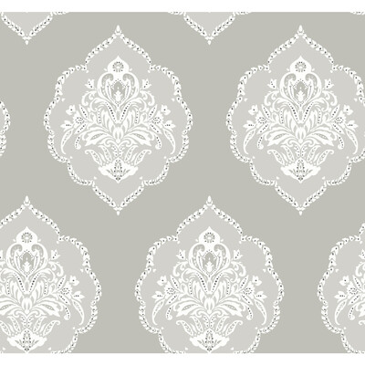 Kravet Design W3893.11.0 Kravet Design Wallcovering in Grey/Light Grey/White