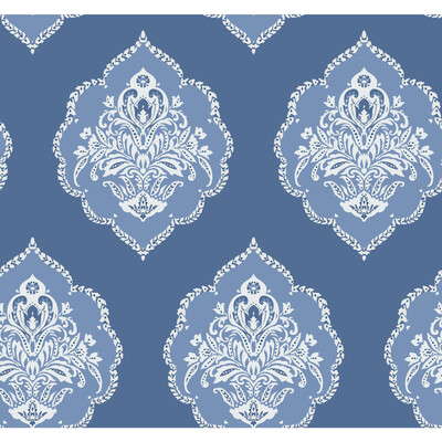 Kravet Design W3893.155.0 Kravet Design Wallcovering in Dark Blue/Blue/White