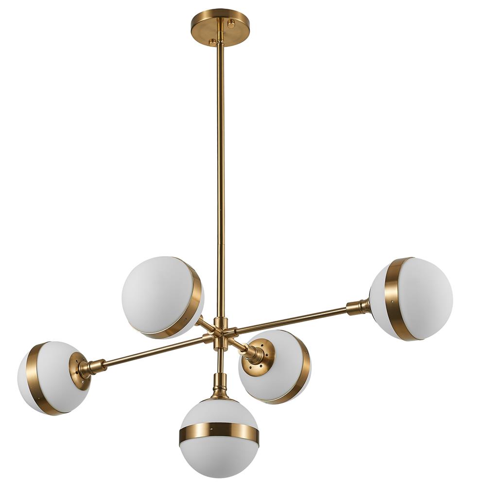 Signature M&M by L2 Lighting 2435-33 Saturn Pendant 5 lights in Industrial Gold 