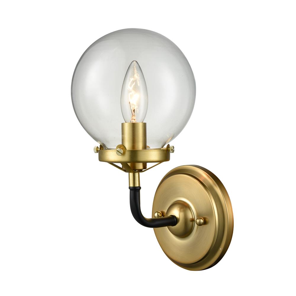 Signature M&M by L2 Lighting 3519-08 Paris wall lamp - satin gold in Matte Black /Satin Gold
