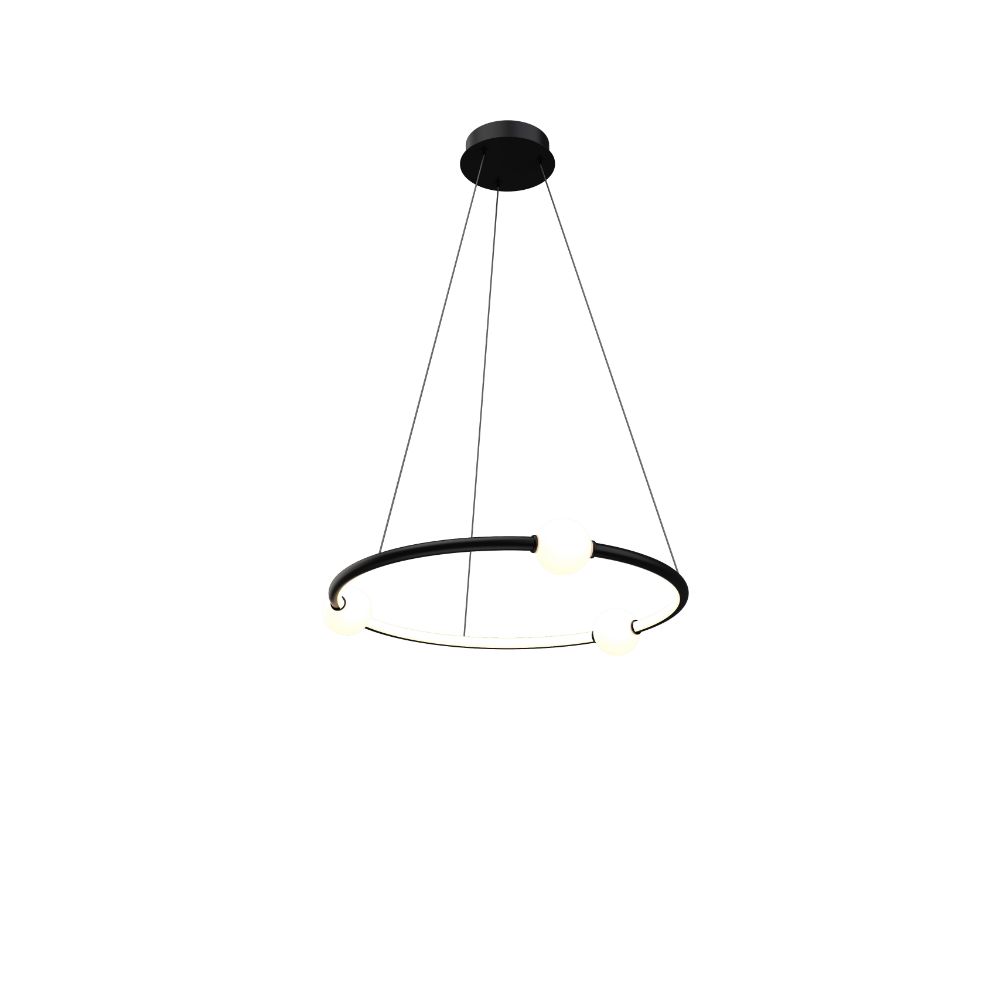 L2 Lighting 7726-08 Diamente LED Round Pendant  in Black