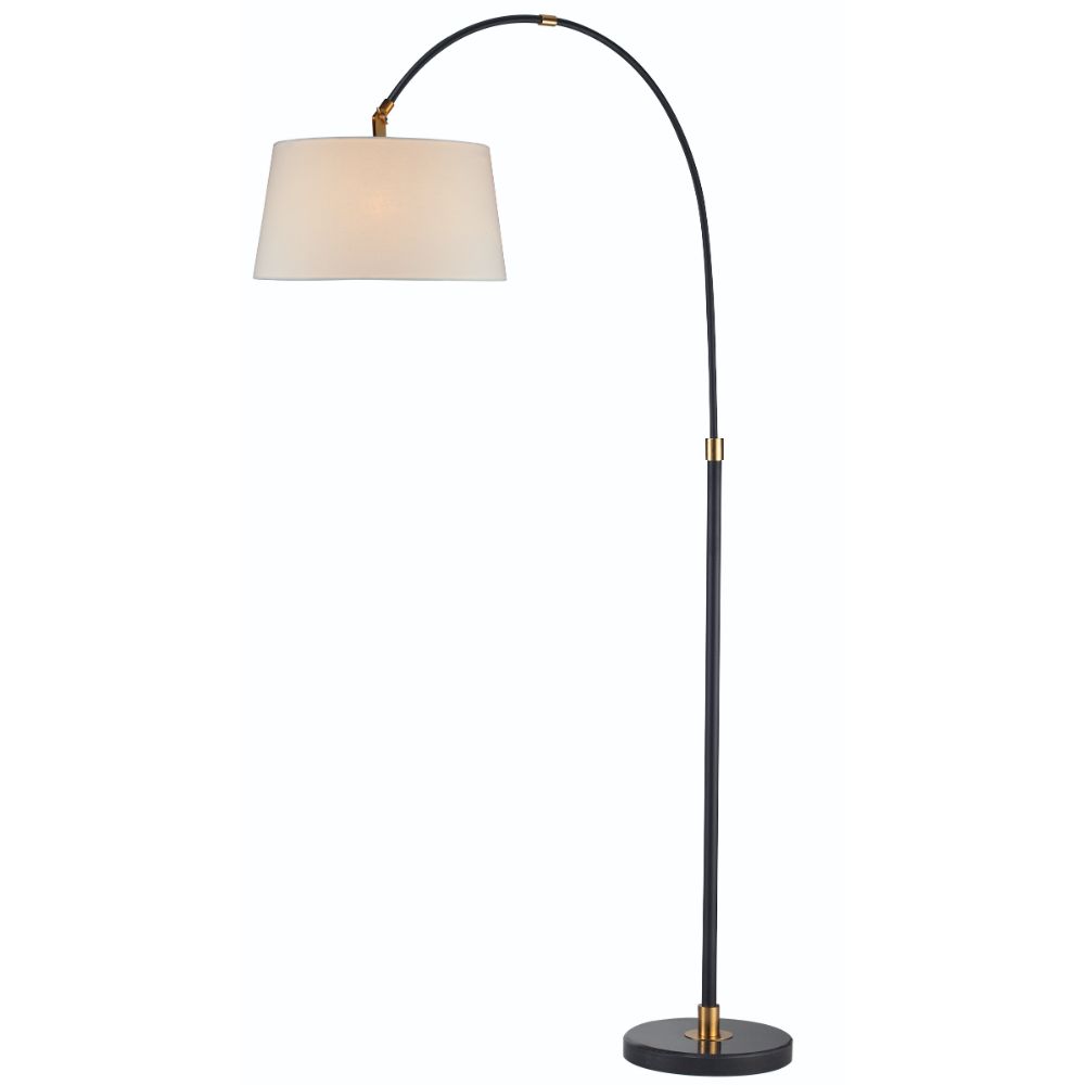 L2 Lighting LL1270 Savannah arc floor lamp in Matte Black/Industrial Gold