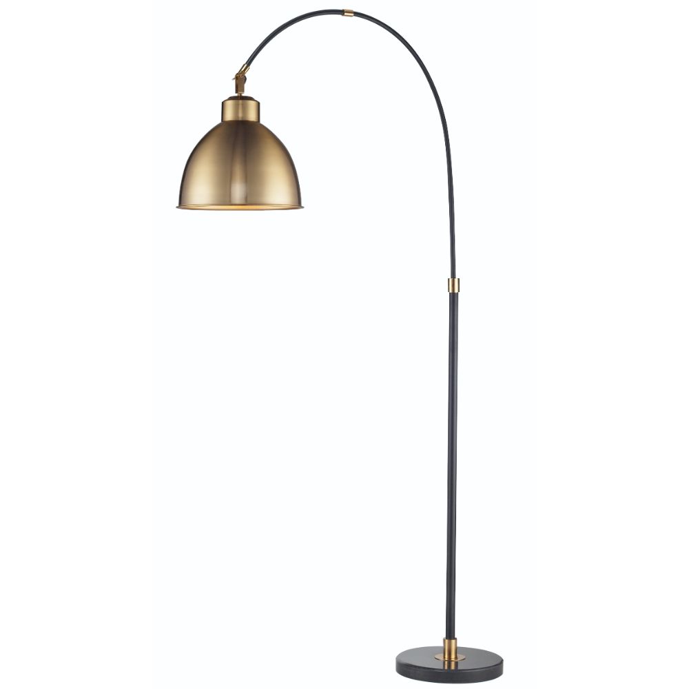 L2 Lighting LL1271 Savannah arc floor lamp in Matte Black/Industrial Gold