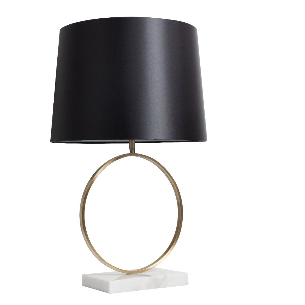 L2 Lighting LL1347 Cararra table lamp in White Marble/Antique Gold