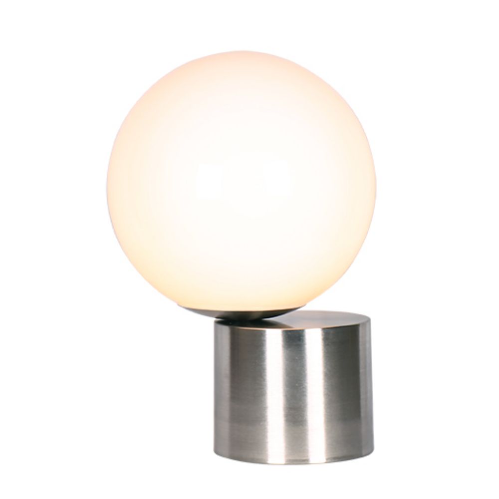 L2 Lighting LL1527 Table Lamp Satin Nickel And Opal Glass  in Satin Nickel