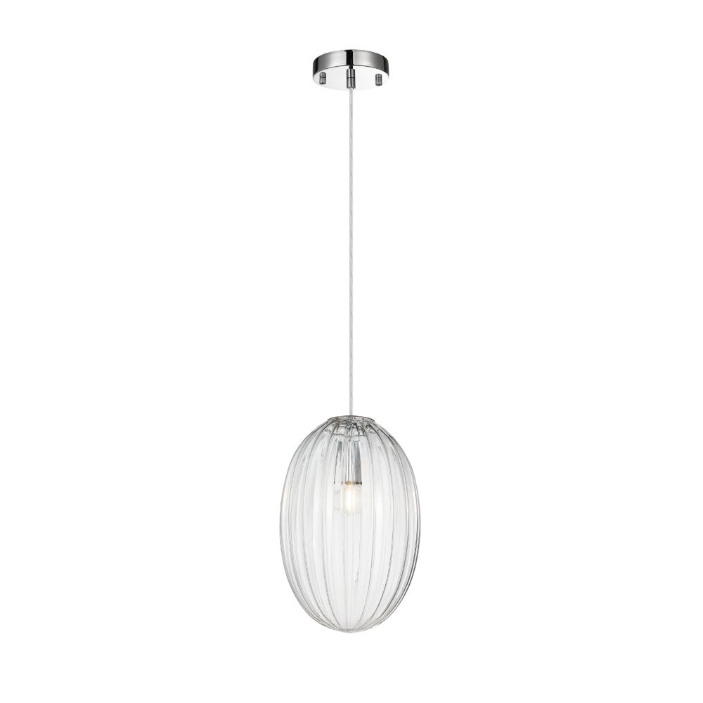 L2 Lighting LL1802 Pendant/Suspendue Simple	 in Clear/Brushed Steel