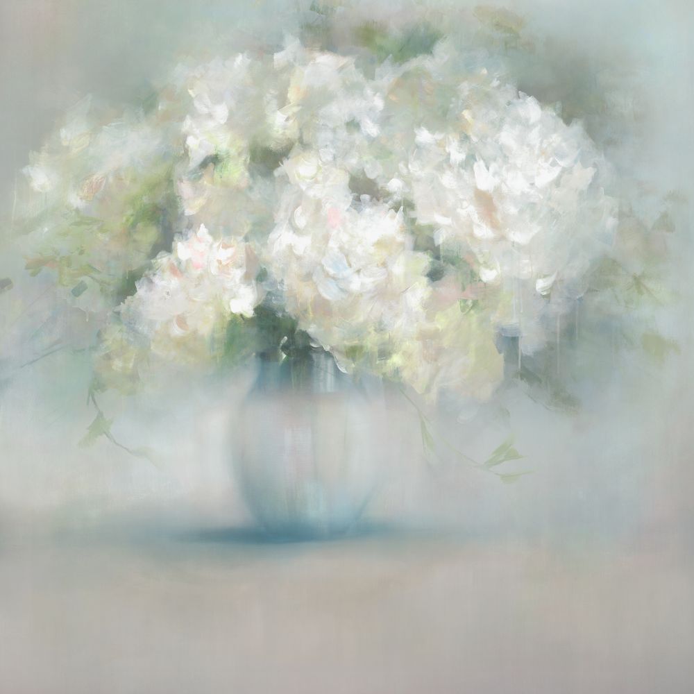 Aylan Home 52GCDL1160-EP-D 40 x 40 White Morning Flowers Gallery-wrapped giclee print on canvas 