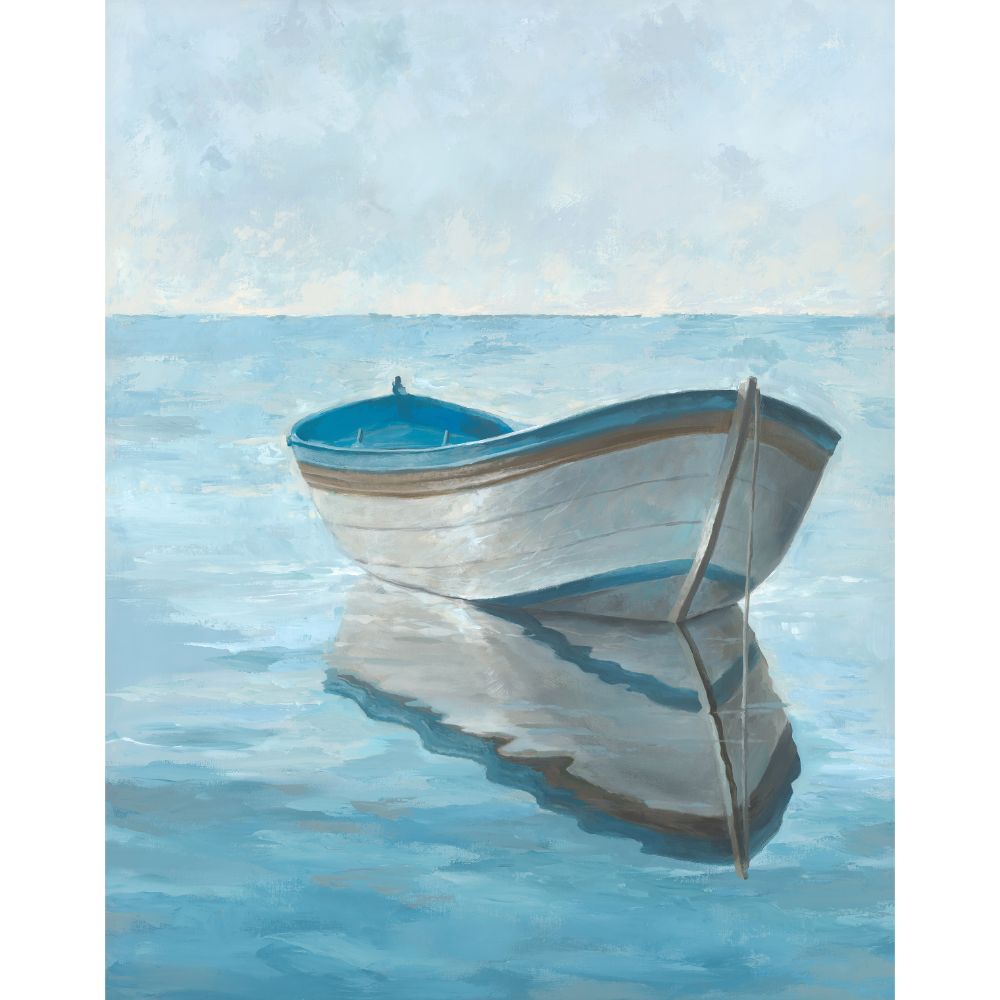 Aylan Home 52GCRR0588-EP-B 30 x 38 Boat in Blue Gallery-wrapped giclee print on canvas 