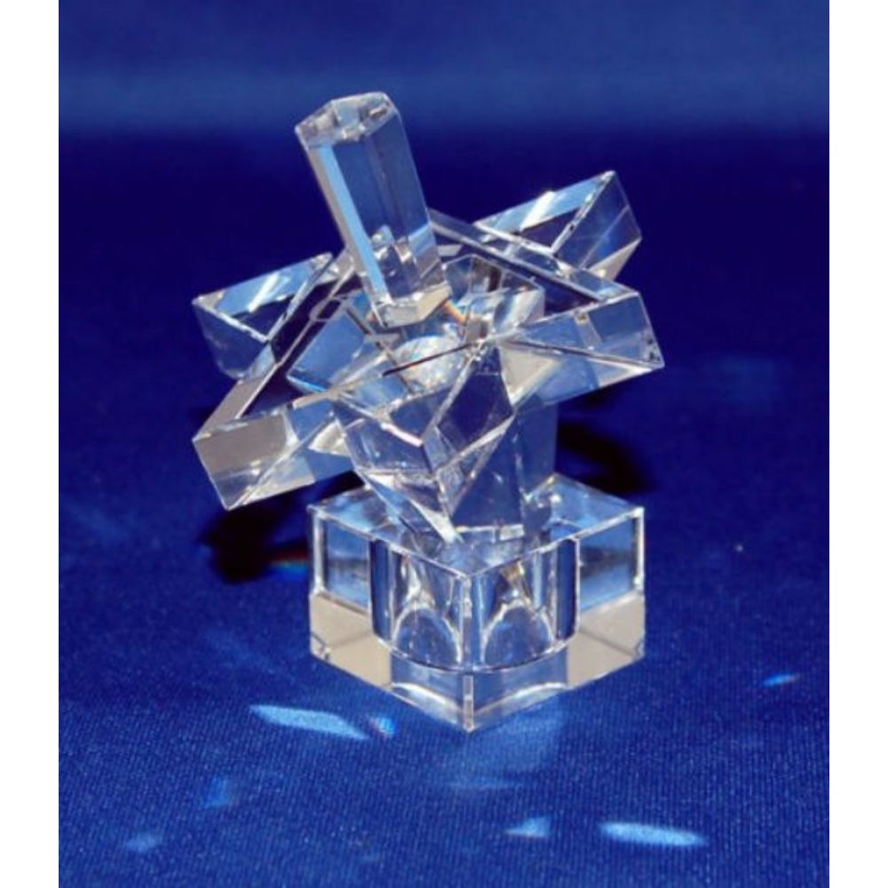 Dreidel Crystal Star of David Clear w st