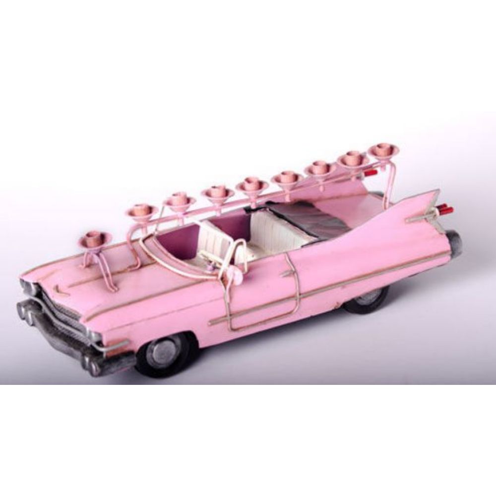 Pink Cadillac Metal Menorah