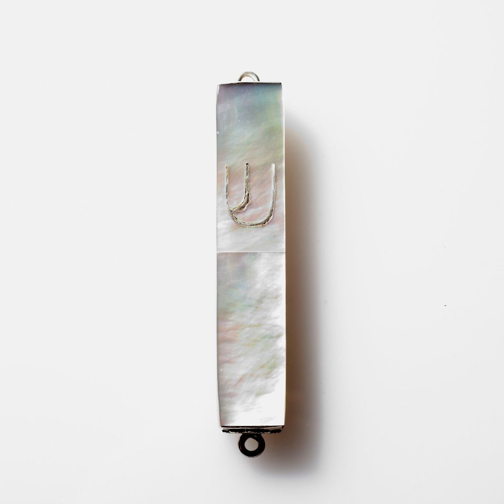 House of Raasche Mother of Pearl & Sterling Silver Mezuzah Case