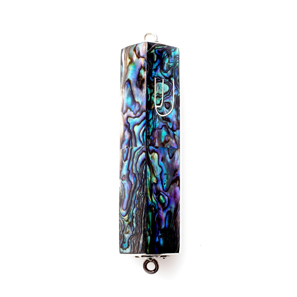 House of Raasche Abalone and Sterling Silver Mezuzah Case