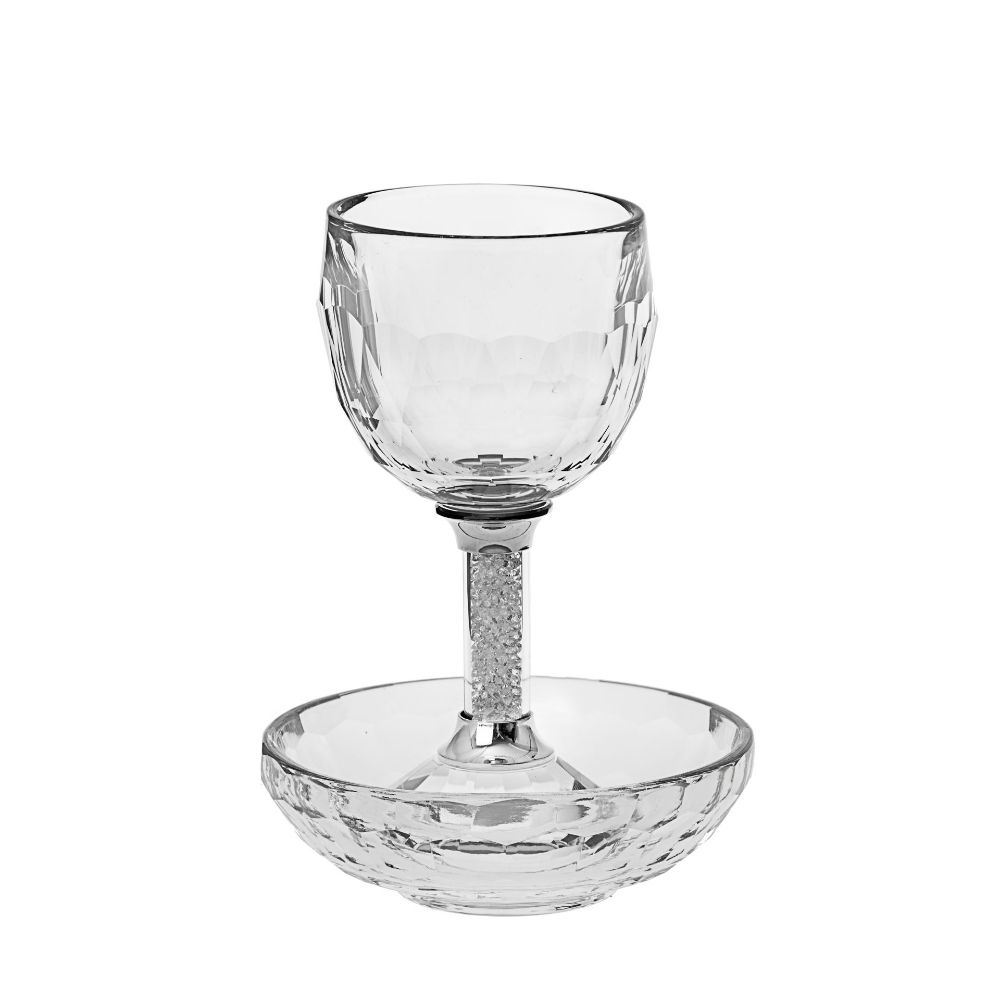 #1137 Kiddush Cup Crystal with tray