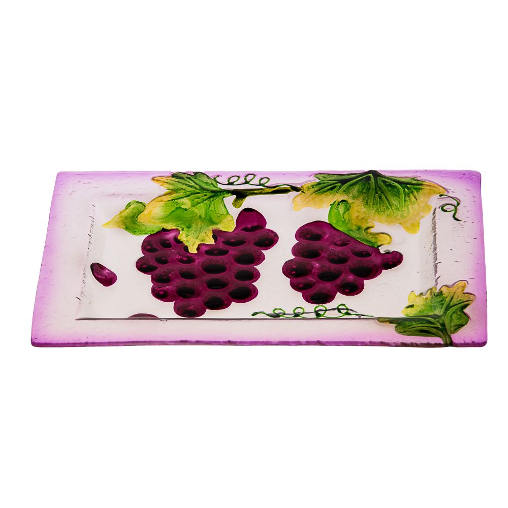#829-A Glass Platter Grape