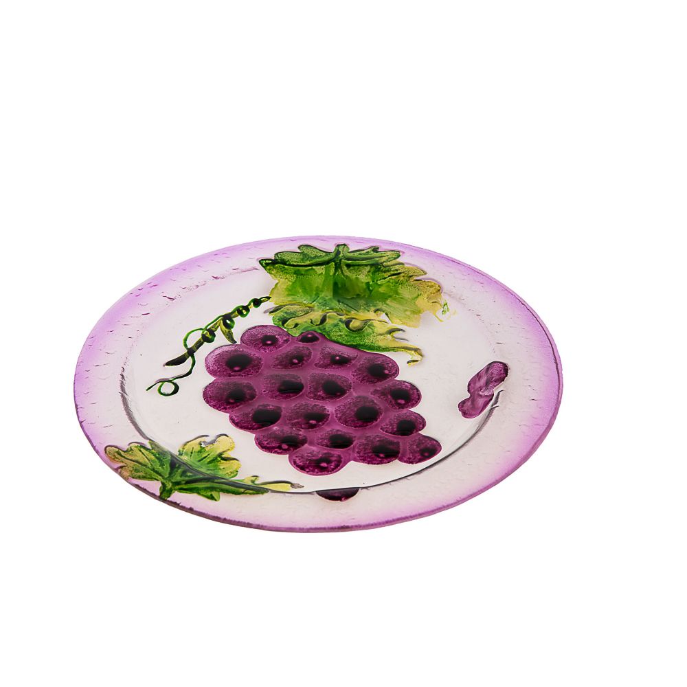 #829-B Glass Plate Round Grape