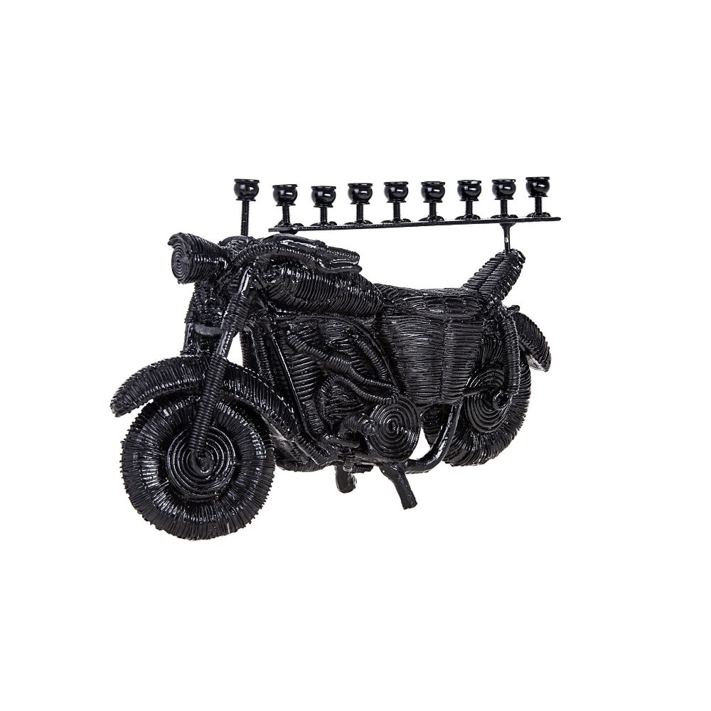 Bike Black Resin Menorah