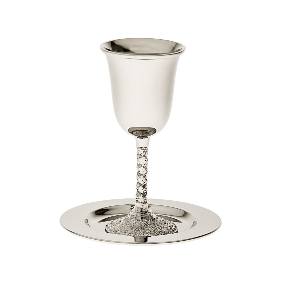 #824 Kiddush Cup stainless steel with tray