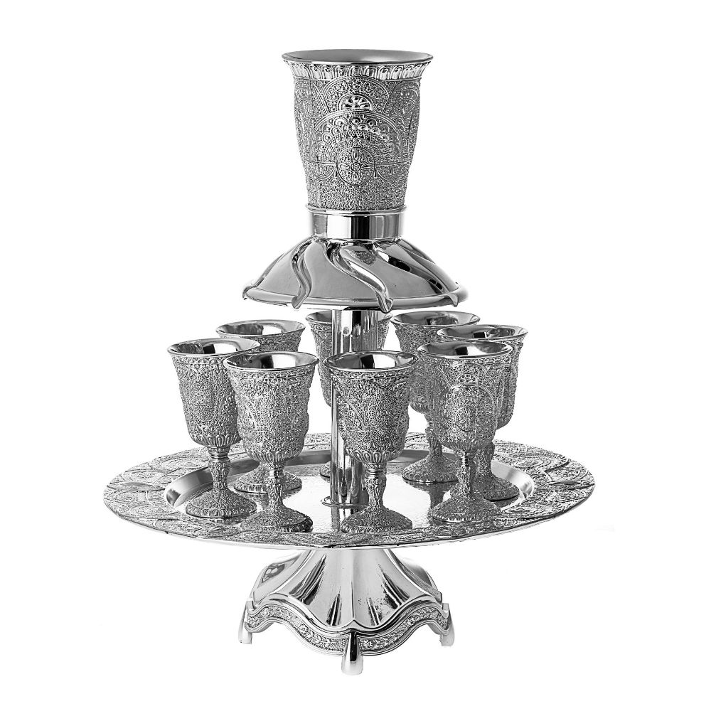 #4702 Silver Plated 8 cup Filigree Design
