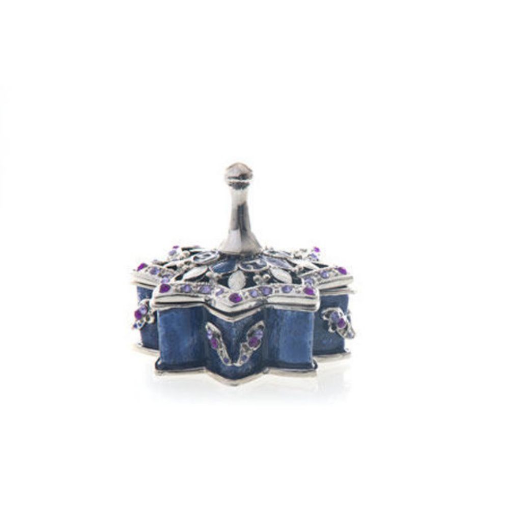 Dreidel Blue/Silver Jeweled Enamel