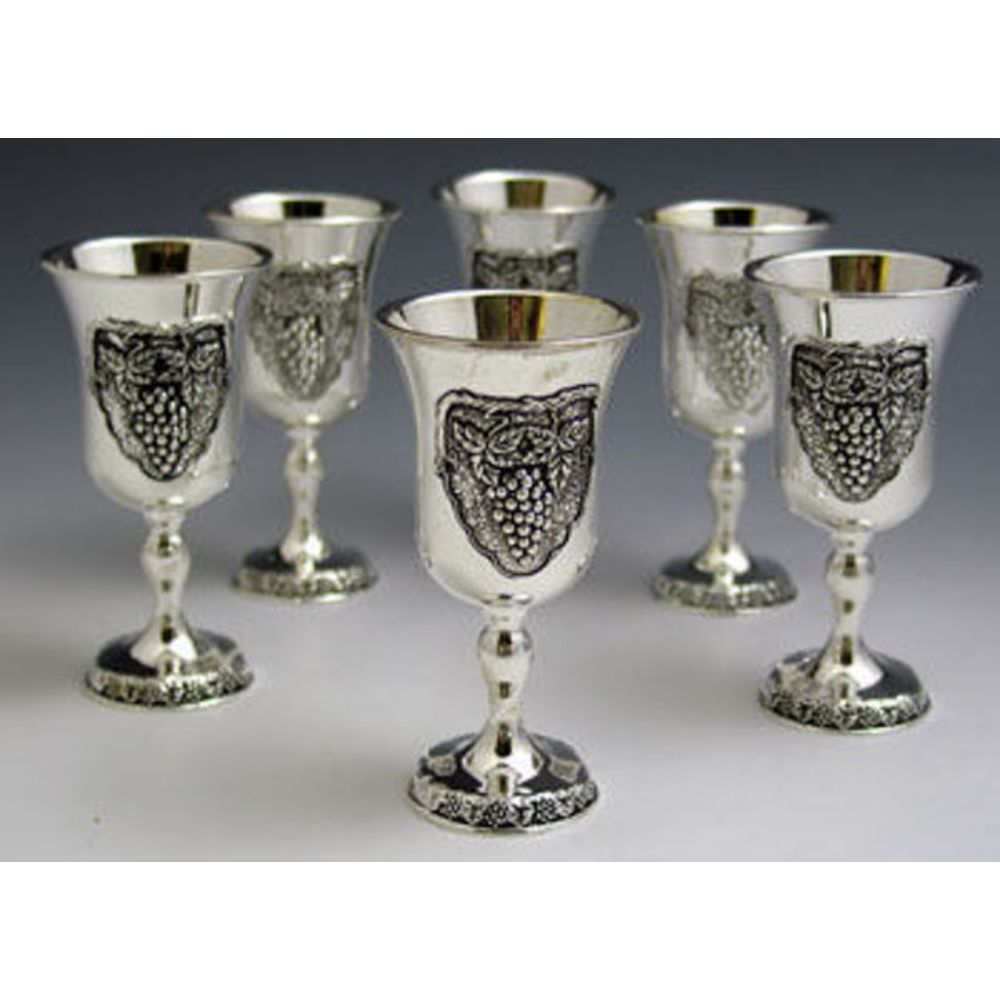 #7473-C Liquor Cups Set of 6 Silver Plated