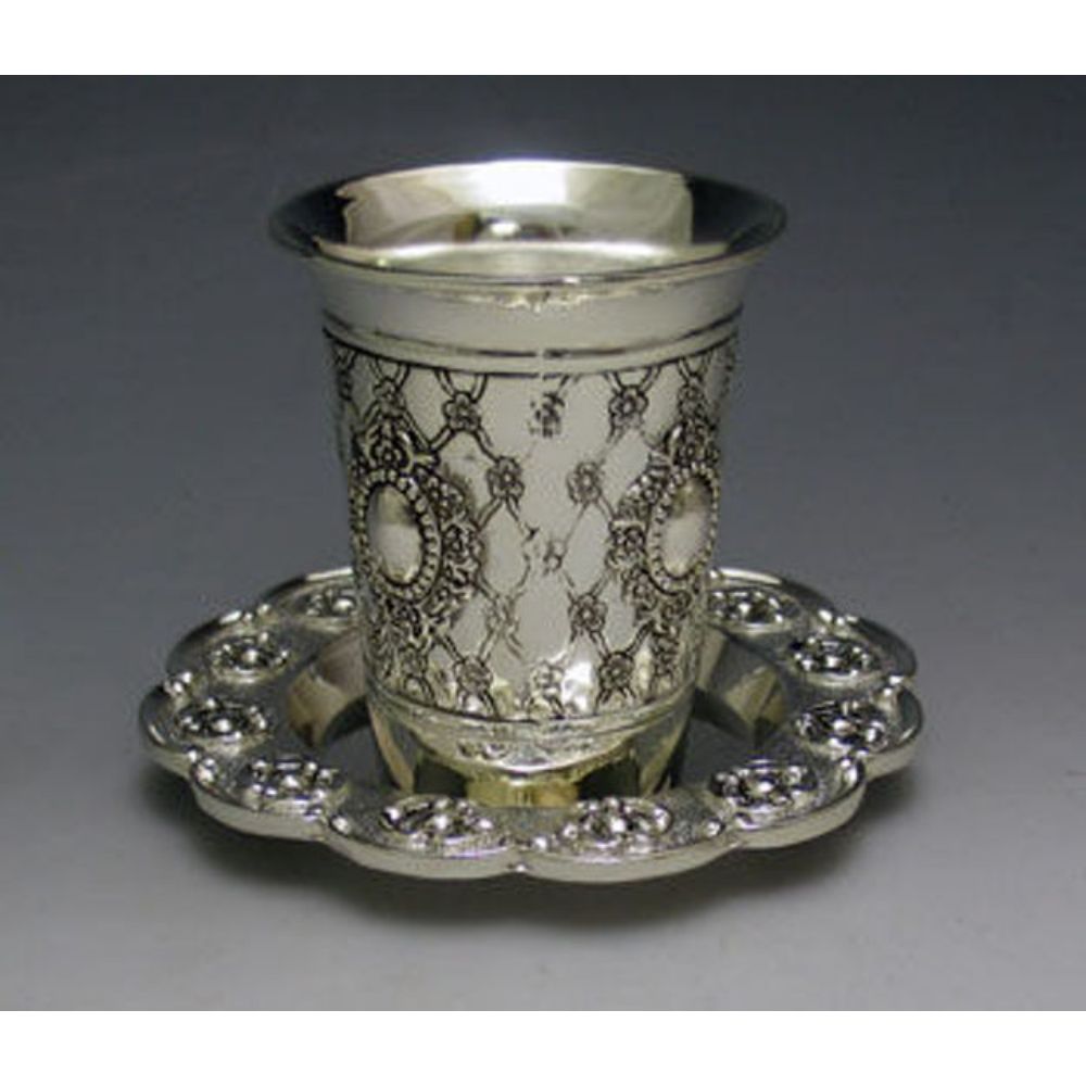 #623 Kiddush Cup with tray