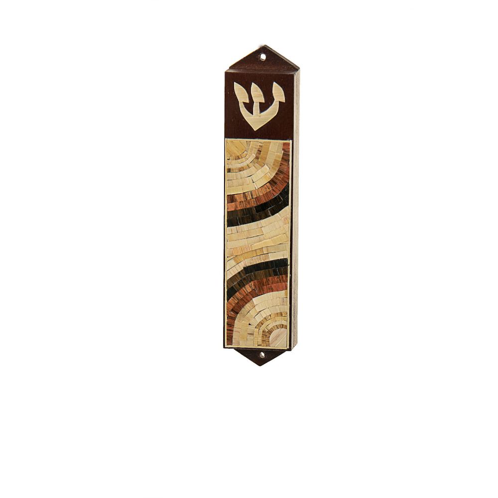 Wood And Straw Mezuzah Case